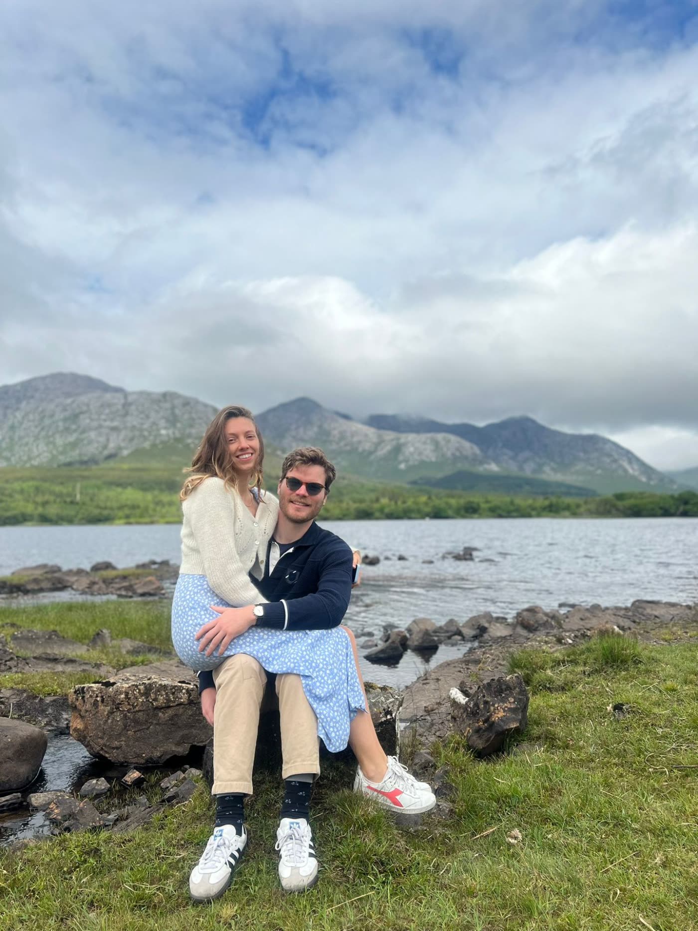 Valentine and Vincent by a lake in Ireland